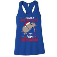 I Want A Hipopotenuse For Christmath Funny Hippo Xmas Cool Gift Women's Racerback Tank