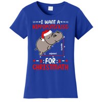 I Want A Hipopotenuse For Christmath Funny Hippo Xmas Cool Gift Women's T-Shirt