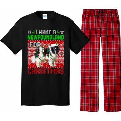 I Want A Newfoundland For Christmas Santa Dog Lover Owner Gift Pajama Set