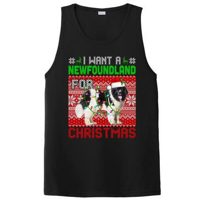 I Want A Newfoundland For Christmas Santa Dog Lover Owner Gift PosiCharge Competitor Tank