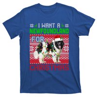 I Want A Newfoundland For Christmas Santa Dog Lover Owner Gift T-Shirt