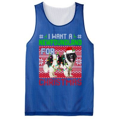 I Want A Newfoundland For Christmas Santa Dog Lover Owner Gift Mesh Reversible Basketball Jersey Tank