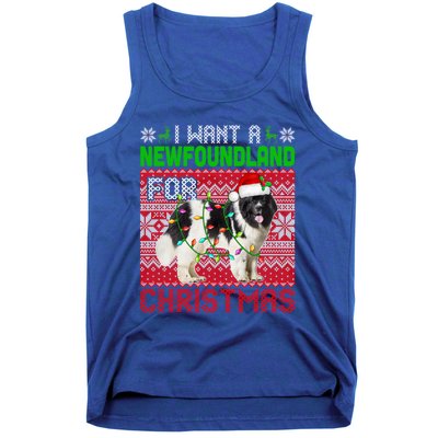 I Want A Newfoundland For Christmas Santa Dog Lover Owner Gift Tank Top