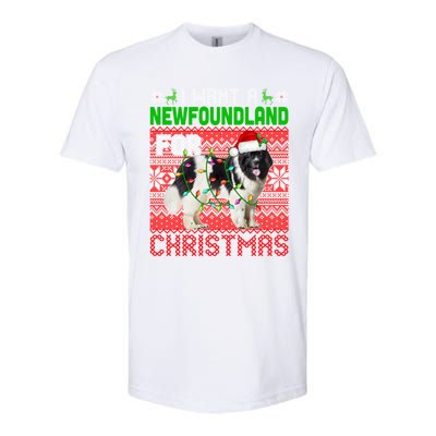 I Want A Newfoundland For Christmas Santa Dog Lover Owner Gift Softstyle CVC T-Shirt