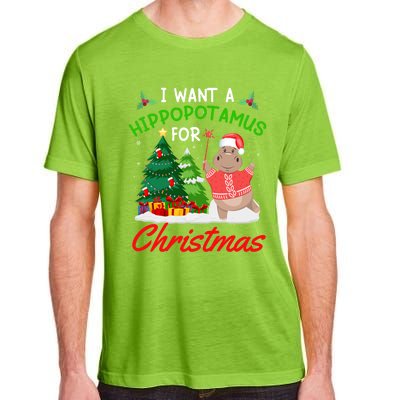 I Want A Hippopotamus For Christmas For Xmas Hippo Meaningful Gift Adult ChromaSoft Performance T-Shirt