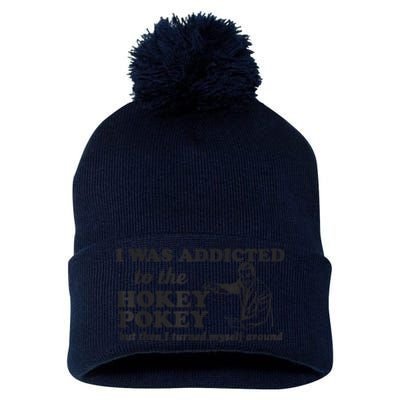 I Was Addicted To The Hokey Pokey Punny Dancing Dance Joke Pom Pom 12in Knit Beanie