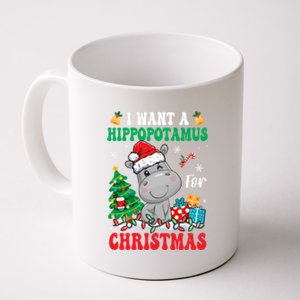 I Want A Hippopotamus For Christmas Lights Santa Hippo Xmas Gift Coffee Mug