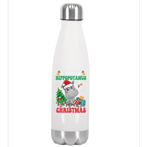 I Want A Hippopotamus For Christmas Lights Santa Hippo Xmas Gift Stainless Steel Insulated Water Bottle