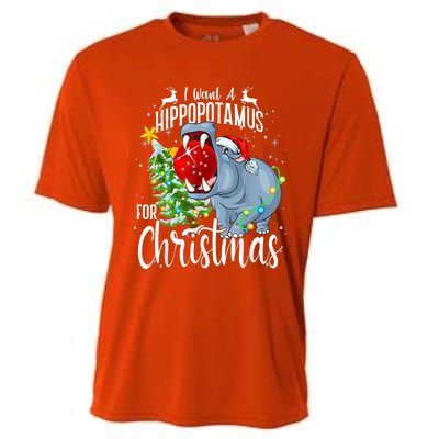 I Want A Hippopotamus For Christmas Xmas Hippo Cute Gift Cooling Performance Crew T-Shirt