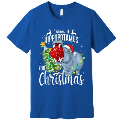 I Want A Hippopotamus For Christmas Xmas Hippo Cute Gift Premium T-Shirt