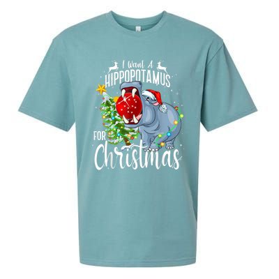 I Want A Hippopotamus For Christmas Xmas Hippo Cute Gift Sueded Cloud Jersey T-Shirt