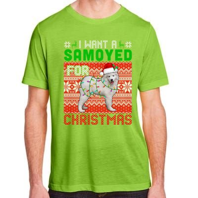 I Want A Samoyed For Christmas Santa Dog Lover Owner Cool Gift Adult ChromaSoft Performance T-Shirt