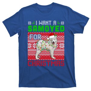 I Want A Samoyed For Christmas Santa Dog Lover Owner Cool Gift T-Shirt