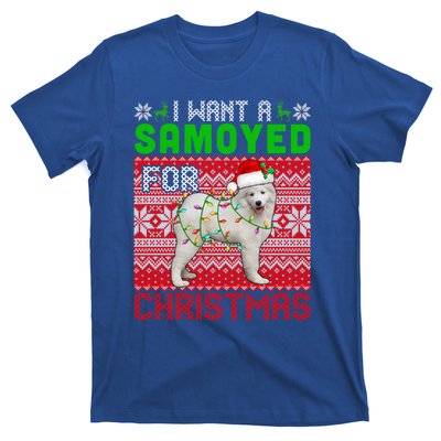 I Want A Samoyed For Christmas Santa Dog Lover Owner Cool Gift T-Shirt