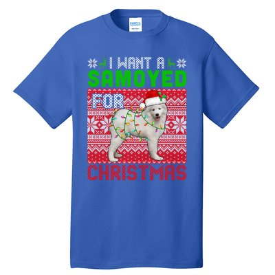 I Want A Samoyed For Christmas Santa Dog Lover Owner Cool Gift Tall T-Shirt