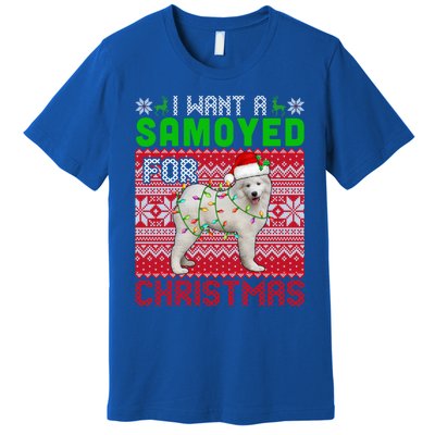 I Want A Samoyed For Christmas Santa Dog Lover Owner Cool Gift Premium T-Shirt