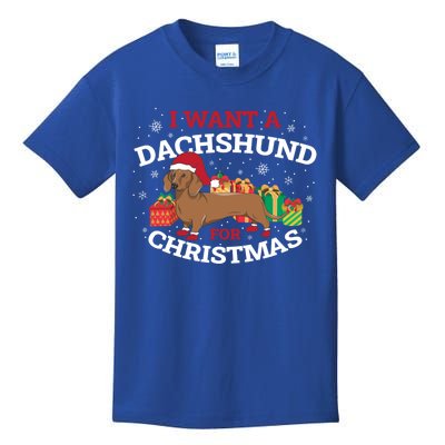 I Want A Dachshund For Christmas Gift Kids T-Shirt