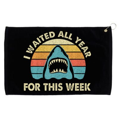 I Waited All Year For This Week Shark Lover Ocean Wildlife Grommeted Golf Towel