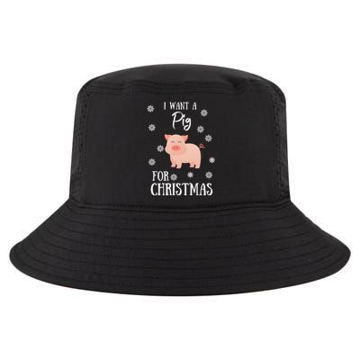 I Want A Pig For Christmas Pig Mom Gift Cool Comfort Performance Bucket Hat