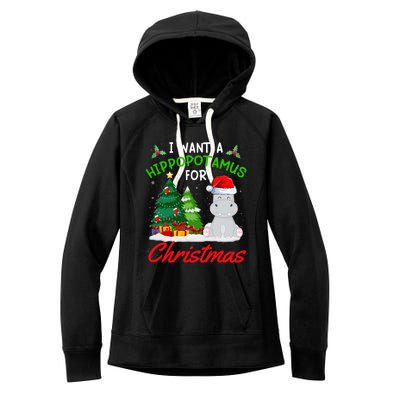 I Want A Hippopotamus For Christmas For Xmas Hippo Gift Women's Fleece Hoodie