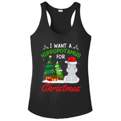 I Want A Hippopotamus For Christmas For Xmas Hippo Gift Ladies PosiCharge Competitor Racerback Tank