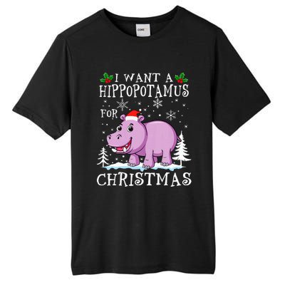 I Want A Hippopotamus For Christmas Xmas Hippo Tall Fusion ChromaSoft Performance T-Shirt