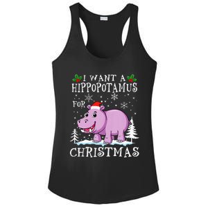 I Want A Hippopotamus For Christmas Xmas Hippo Ladies PosiCharge Competitor Racerback Tank