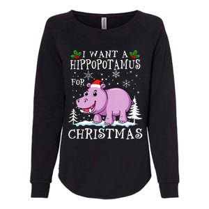 I Want A Hippopotamus For Christmas Xmas Hippo Womens California Wash Sweatshirt