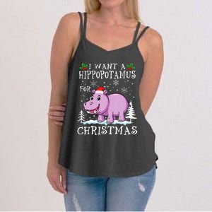 I Want A Hippopotamus For Christmas Xmas Hippo Women's Strappy Tank