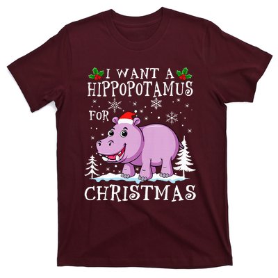 I Want A Hippopotamus For Christmas Xmas Hippo T-Shirt