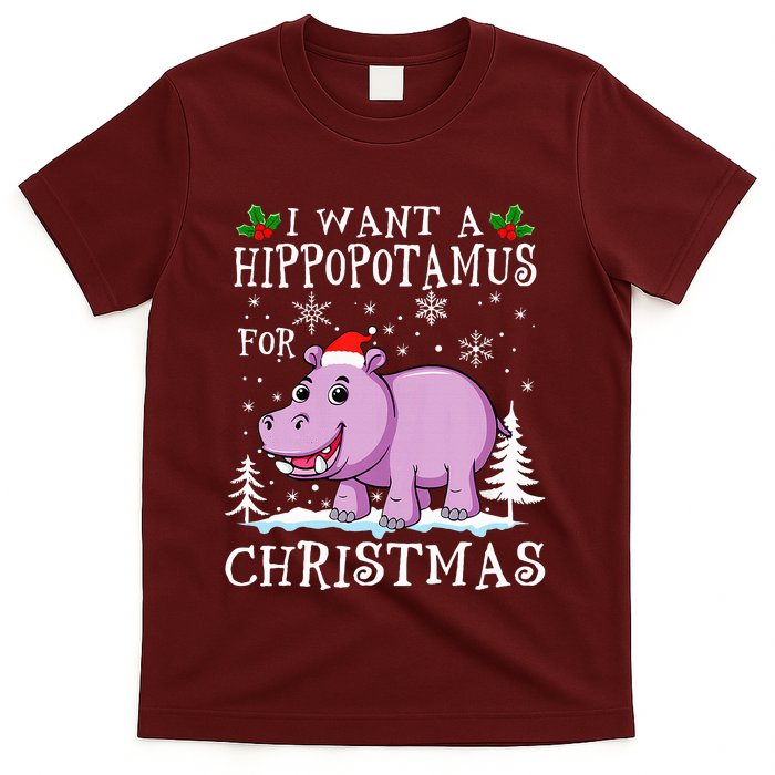 I Want A Hippopotamus For Christmas Xmas Hippo T-Shirt