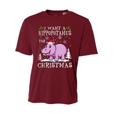 I Want A Hippopotamus For Christmas Xmas Hippo Performance Sprint T-Shirt