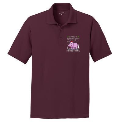 I Want A Hippopotamus For Christmas Xmas Hippo PosiCharge RacerMesh Polo