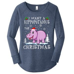 I Want A Hippopotamus For Christmas Xmas Hippo Women's Perfect Tri Tunic Long Sleeve Shirt