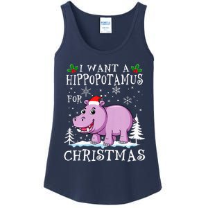 I Want A Hippopotamus For Christmas Xmas Hippo Ladies Essential Tank