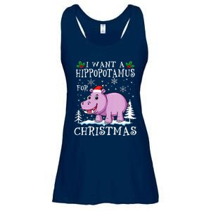 I Want A Hippopotamus For Christmas Xmas Hippo Ladies Essential Flowy Tank