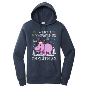 I Want A Hippopotamus For Christmas Xmas Hippo Women's Pullover Hoodie