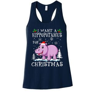 I Want A Hippopotamus For Christmas Xmas Hippo Women's Racerback Tank