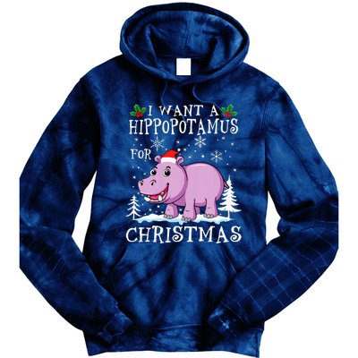 I Want A Hippopotamus For Christmas Xmas Hippo Tie Dye Hoodie