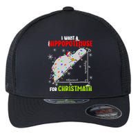 I Want A Hippopotamus For Christmas Xmas Hippo Math Teacher Flexfit Unipanel Trucker Cap