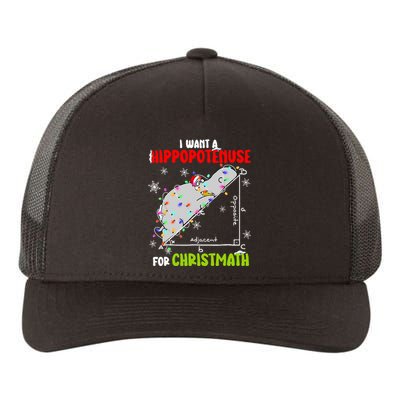 I Want A Hippopotamus For Christmas Xmas Hippo Math Teacher Yupoong Adult 5-Panel Trucker Hat