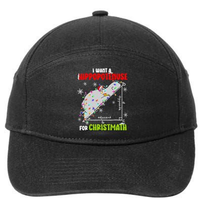 I Want A Hippopotamus For Christmas Xmas Hippo Math Teacher 7-Panel Snapback Hat