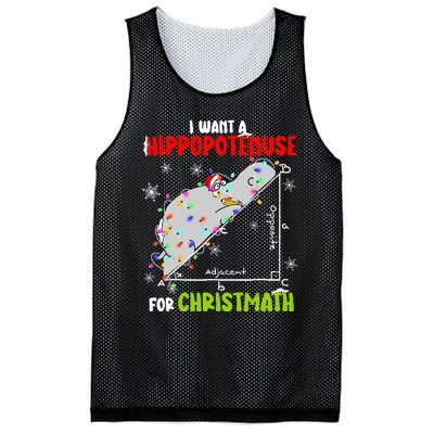 I Want A Hippopotamus For Christmas Xmas Hippo Math Teacher Mesh Reversible Basketball Jersey Tank