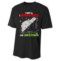 I Want A Hippopotamus For Christmas Xmas Hippo Math Teacher Performance Sprint T-Shirt