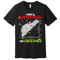 I Want A Hippopotamus For Christmas Xmas Hippo Math Teacher Premium T-Shirt