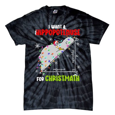 I Want A Hippopotamus For Christmas Xmas Hippo Math Teacher Tie-Dye T-Shirt