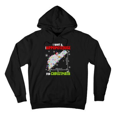 I Want A Hippopotamus For Christmas Xmas Hippo Math Teacher Tall Hoodie