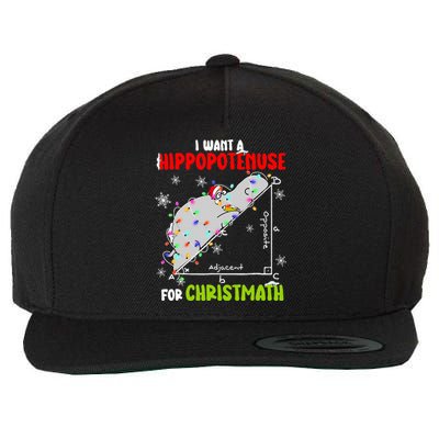 I Want A Hippopotamus For Christmas Xmas Hippo Math Teacher Wool Snapback Cap