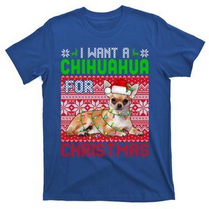 I Want A Chihuahua For Christmas Santa Dog Lover Owner Gift T-Shirt