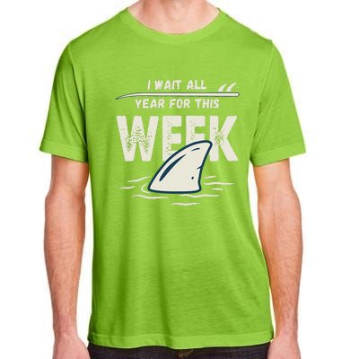 I Wait All Year For This Week Funny Shark Adult ChromaSoft Performance T-Shirt